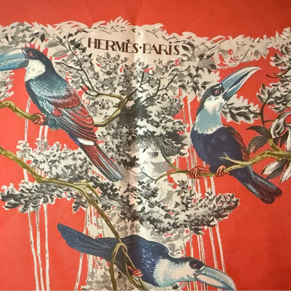 Authentic Hermes Carre Wash Equateur Silk Scarf 35” - Picture 6 of 9